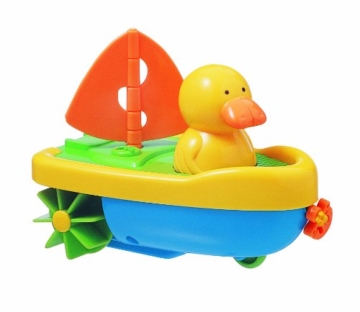 Tigex 601115 Badespielzeug, Ente in Boot, zum Aufziehen -