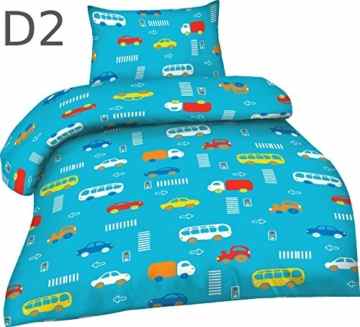 Tolle Kinder Baby Microfaser Bettwäsche mit Reißverschluss 100×135 + 40×60 cm, Design – Motiv:Design 2 -