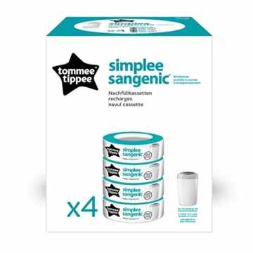 TOMMEE TIPPEE Nachfüllkassetten Simplee Sangenic 4er Pack Windeleimerzubehör -