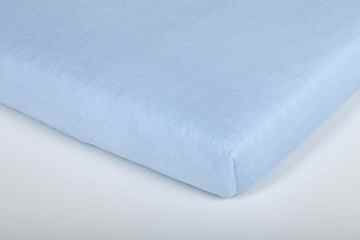 Träumeland TT02035 Jersey Spannbetttuch für alle Laufgittermatratzen, Farbe: hellblau, Größe: 100 x 100 cm, 100% Baumwolle -