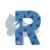 Trudi 81618 – Sevi Tierbuchstabe Rhinozeros R hellblau -