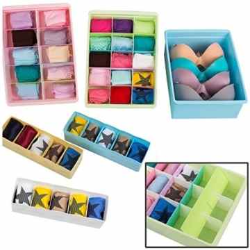 Uncluttered Designs Verstellbare Schubfächer Trennfächer (6er Pack) Schlank & Anpassbar Aus Robustem Plastik, Für Ihre Baby-Kleidung, Werkzeuge, Büro-Schubladen, Küche, Unterwäsche & Badezimmer (mehrfarbig) -