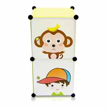 VENKON – Kinderzimmer Steckschrank Frei Gestaltbares DYI Steckregal System Regalschrank: 2-Module-Set, grün -