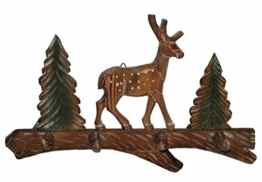 verschiedene Garderobenhaken Hirsch aus Holz – Wandhaken Kleiderhaken Wandgarderobe – Hirschgeweih- Tiere Waldtier Förster