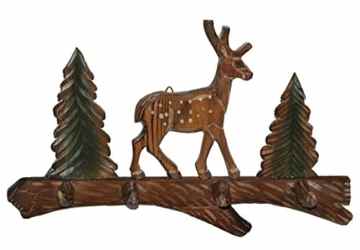 verschiedene Garderobenhaken Hirsch aus Holz – Wandhaken Kleiderhaken Wandgarderobe – Hirschgeweih- Tiere Waldtier Förster -
