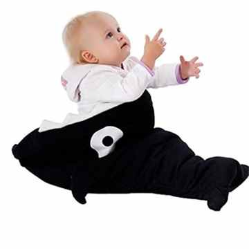 VLUNT Baby Schlafsack Shark vielseitige neue kreative anti-Tipi Swaddling Decke aus 100% Baumwolle Babyschlafsack Fruehling Herbst und Winter Hold -
