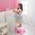 Voilamart Toilettentrainer mit Musik Kidskit Kindertopf Töpfchen Kindertoilette Kindertopf Kindertopf Lerntöpfchen und Fußbank Rosa -