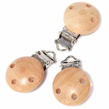 VWH Schnuller clips holz, 5 Stück -