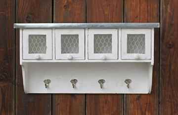 Wandregal ‚Smina‘ aus Holz im Shabby Landhausstil Regal weiß -