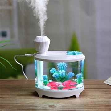 WDD Kreativer Fischbehälter Bunter Aromatherapie Luftbefeuchter / Luftreiniger , white , 14.5*12.5*8.6cm -