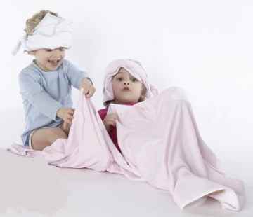wellyou Kuscheldecke blau-weiss geringelt 80 x 80 cm -