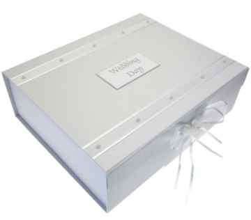White Cotton Cards Erinnerungsschachtel für Hochzeit, groß, A4, Design Perlen -
