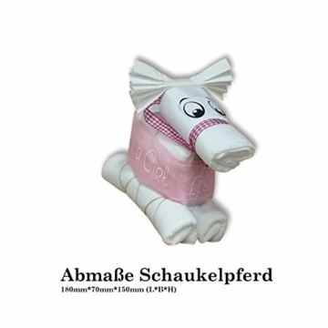 Windeltorte Taufe Geburt Windeln HilKeys Mädchen Junge rosa blau Geschenk Baby (2 (3-6kg ) Schaukelpferd blau) -
