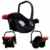 XOMAX XM-B04 RED Babyschale / Autokindersitz / Babyschaukel / Babywippe + Gruppe 0+ (0 – 13 kg / 0 – ca. 18 Monate) + ECE R44/04 geprüft + Farbe: rot / schwarz + Abnehmbares Sonnendach + Bezüge abnehmbar & waschbar + Gepolsterte Innenseite + 3-Punkte-Sicherheitsgurt + Tragegriff verstellbar -