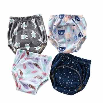 YOKIRIN Multifunktion Baby Unterhosen Unisex Kinder Baby Unterwäsche Infant Baumwolle Jeder Windel Windeln Windelhose Unterwäsche Trainerhose Waschbar Wiederverwendbar Muster:Azure Feder(Fit für Baby Höhe 80CM) -
