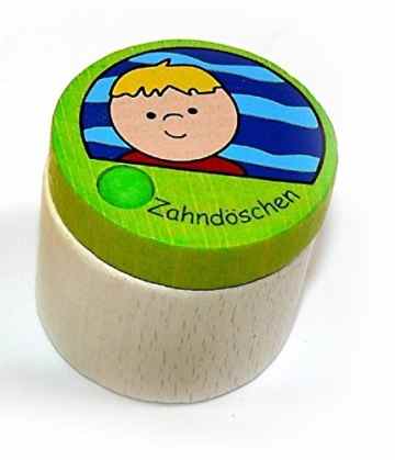 Zahndöschen, Junge 35 x 35 x 35 NEU Milchzahndose Kinderzahndose Holz -