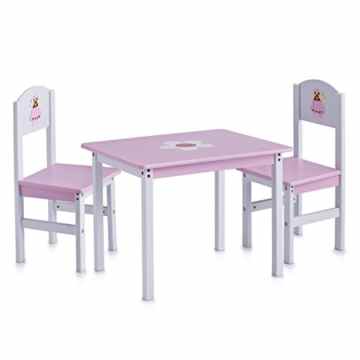 Zeller 13442 Kinder-Sitzgarnitur „Princess“, 3-teilig, MDF / Tisch: 60 x 48 x 45, Stuhl: 28 x 26 x 54 -