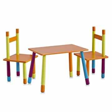 Zeller 13455 Kinder-Sitzgarnitur „Color“, 3-teilig, MDF / 40 x 60 x 42, 28 x 28 x 53 -