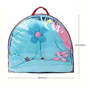 Zicac Baby Spielmatte mit Superweiche Gewebe 120*120*60 cm Erlebnisdecke Babybett mit 9 Klein Spielzeug Spielmatte für Baby -