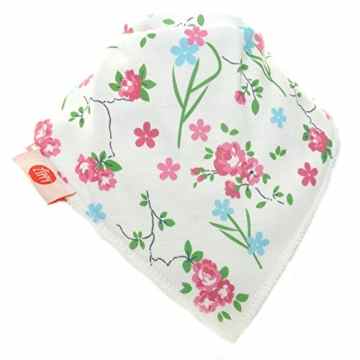 Zippy Fun Baby und Kleinkind Bandana Lätzchen – saugfähig 100% Baumwolle vorne Dribble Lätzchen mit verstellbaren Trägern (4 Stück Geschenk-Set) Mädchen zarte Blues -