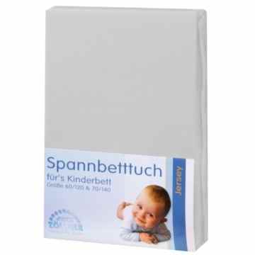 Zöllner Spannbetttuch Jersey 70×140 / 60×120 hellgrau 3er Pack -