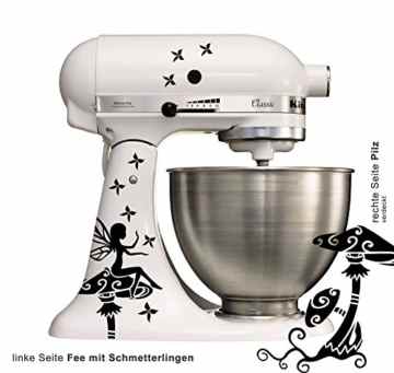 Zubehör Dekor Tattoo Aufkleber für den Kitchenaid Märchenmotiv: Fee auf einem Pilz mit Schmetterlingen -