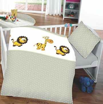 Öko-Tex Kinderbettwäsche Babybettwäsche 100% Baumwolle 40×60 cm + 100×135 cm