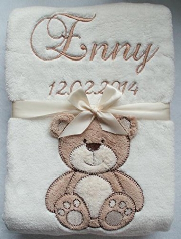 ★ Babydecke mit Namen und Datum bestickt ★ Geschenk ★Geburt ★ Taufe ★